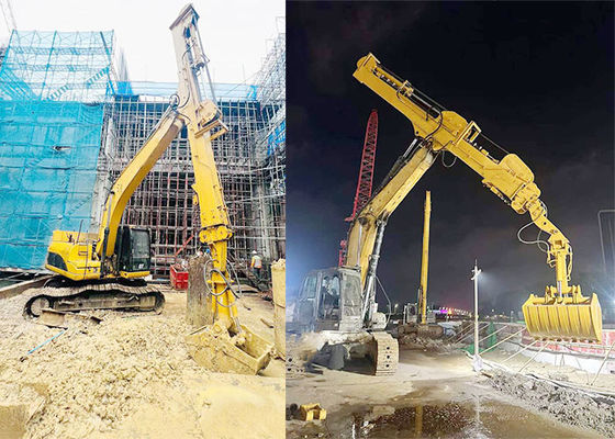 BS900E 3 قسم ذراع الدببة التلسكوبية الطويلة للقطات حفر هيتاشي كوماتسو