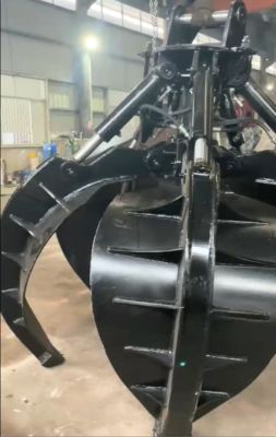 الحفرة المقبض 5/4 مخالب دلو قشر برتقالية المقبض الفضلات المعدنية للحفرة10 طن إلى 12 طن المعدات المرفقات